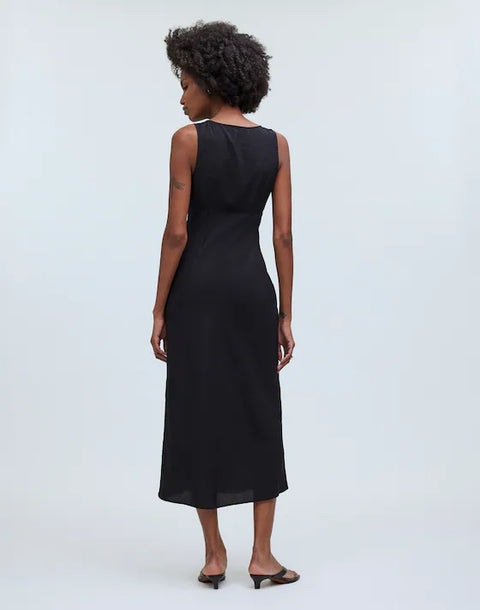 A New Day Women's Black Satin Midi Slip Dress|A New Day In Lebanon
