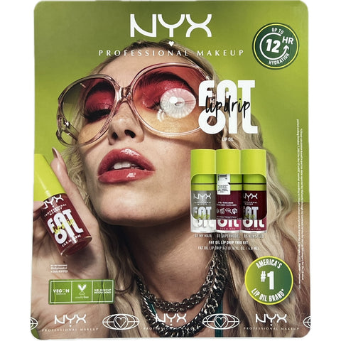 NYX Professional Fat Oil Lip Drip Trio Kit, 0.16 Fluid Ounce (Pack of 3)
