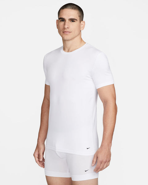 Nike Men's White Pack Of 2 Dri-Fit Essential Cotton Stretch Crewneck T-Shirt | Nike In Lebanon