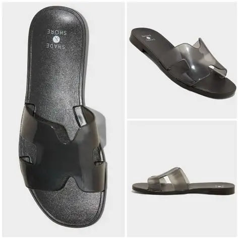 Shade & Shore Women's Black Bonnie Jelly Slide Sandals | Shade & Shore