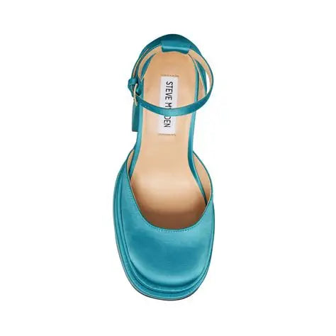 Steve Madden Women's Blue Satin Charlize Platform Heels | Steve Madden in Lebanon