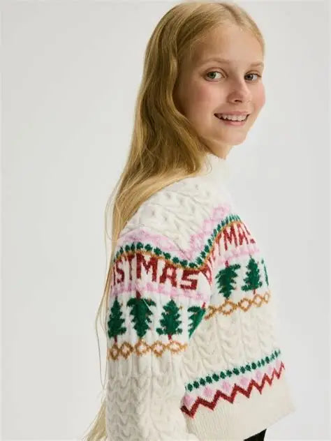 Reserved Girl's Multicolor Knitted Christmas Cardigan | Reserved In Lebanon