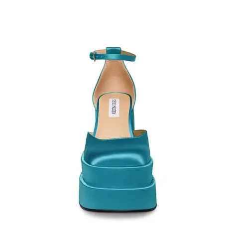 Steve Madden Women's Blue Satin Charlize Platform Heels | Steve Madden in Lebanon