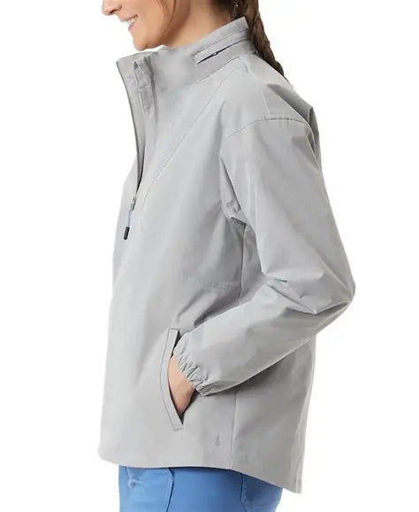 Bass Outdoor Women's Light Grey Ripstop Stow-able Half-Zip Blouse | Bass Outdoor In Lebanon