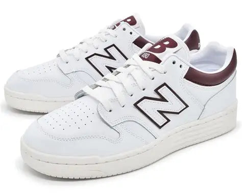 New Balance 480 Men's White Burgandy Baskets Sneakers |New Balance In Lebanon