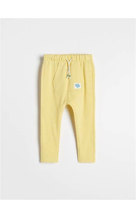 Reserved Baby Boy's Light Yellow Elastic Waistband Kangaroo Pocket Sweatpant | Reserved In Lebanon
