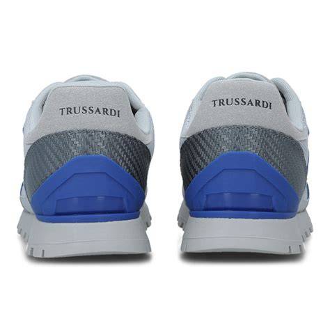 Trussardi Men's Grey-Blue Club Runner Sneakers |Trussardi In Lebanon