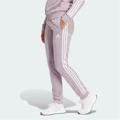 Adidas Women's Light Purple Essentials Warm-Up Slim Tapered 3-Stripes Sweatpants | Adidas In Lebanon