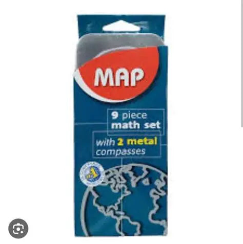 MAP 9 Piece Math Set With 2 Metal Compasses | MAP In Lebanon