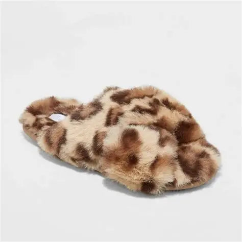 Auden Women's Brown Paris Leopard Crossband Slippers | Auden In Lebanon