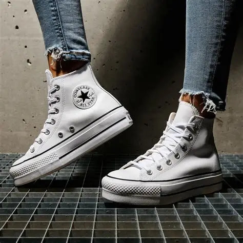 Converse Women's White Leather Chuck Taylor All Star Lift HI Sneakers | Converse In Lebanon