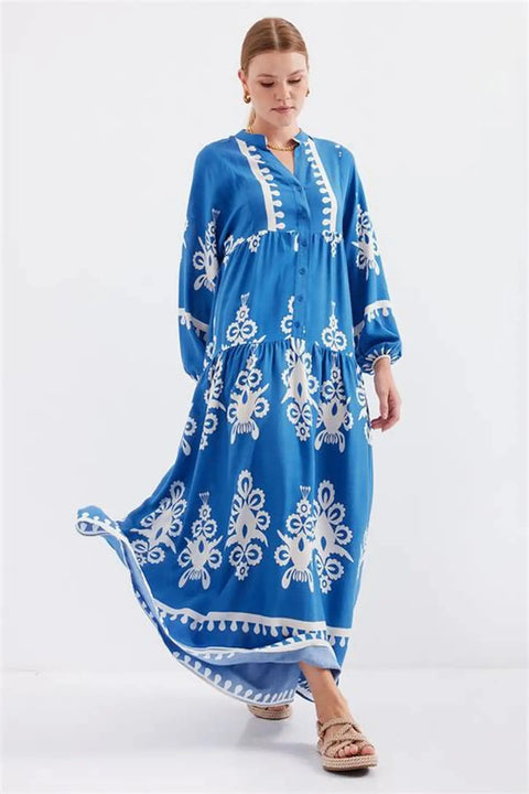 Big Dart Women's Blue & White Dress | Big Dart In Lebanon