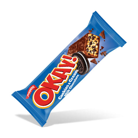 Poppins Okay! Cookies & Cream Milk Chocolate Bar 25g | Poppins In Lebanon