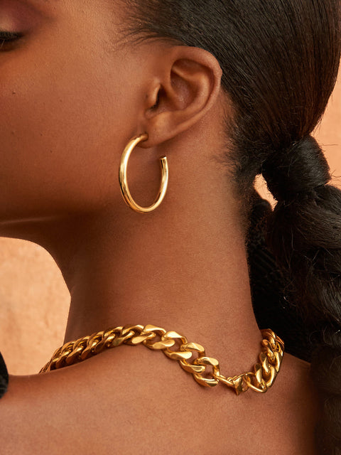 Oma The Label Women's 18K Gold Plated The Chunky Cuban Link Necklace | Oma The Label In Lebanon