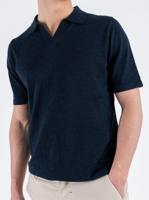 Only & Sons Men's Navy V-Neck Polo T-Shirt | Only & Sons In Lebanon
