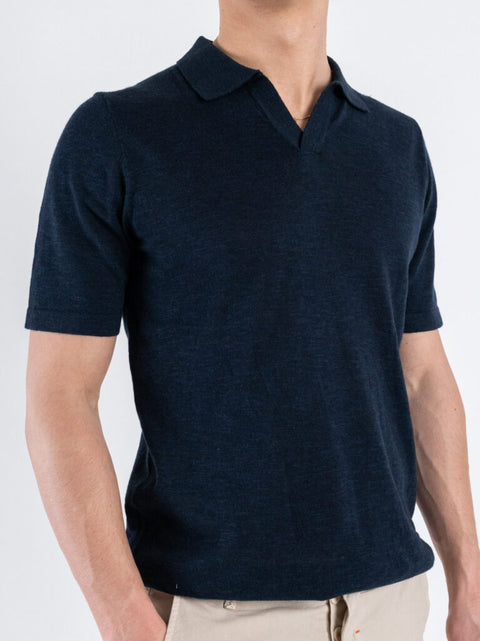 Only & Sons Men's Navy V-Neck Polo T-Shirt | Only & Sons In Lebanon