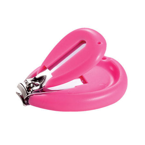 Pink nail clipper on a white background