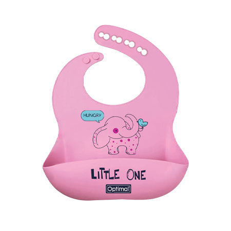 Optimal Silicone Baby Bib 4+ MONTHS Pink (OPB-1129) | Optimal In Lebanon