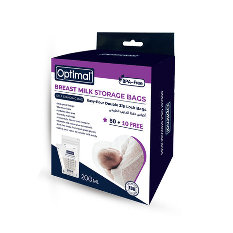 Optimal Breast Milk Storage Bags 50+10 FREE 200ML (OPB-1179) | Optimal In Lebanon