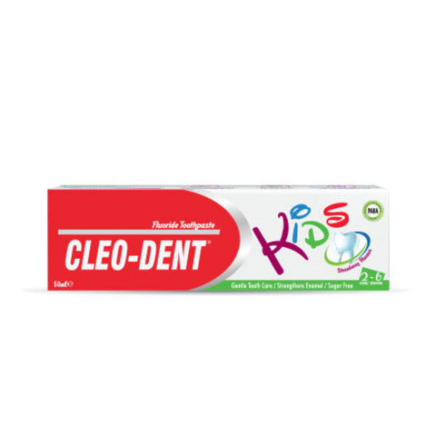 Cleo-Dent Kids toothpaste tube on a white background