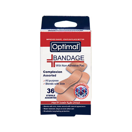 Optimal Bandage With Non-Adhesive Pad Complexion Assorted 36 Sterile Assorted (OPH-329) | Optimal In Lebanon