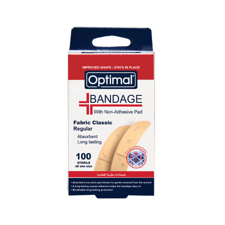Optimal Bandage With Non-Adhesive Pad Fabric Classic Regular 100 Sterile All One Size (OPH-343) | Optimal In Lebanon