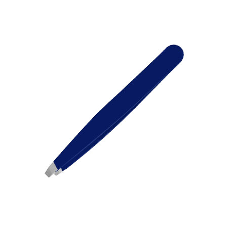 Blue tweezers on a white background