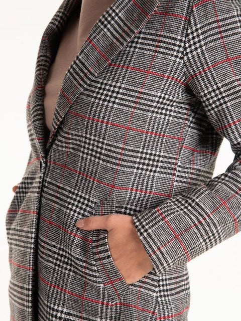Eight2nine Women's Black Checkered Coat | Eight2nine In Lebanon
