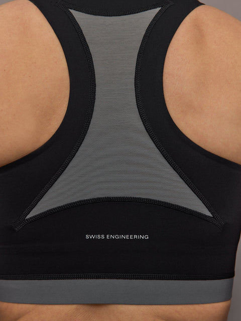 On Running Women's Black/Grey Train 2-in-1 Crop Top | On Running In Lebanon