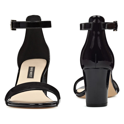 Nine West Women's Black Pruce Ankle Strap Block Heel Sandals | Nine West In Lebanon