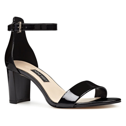 Nine West Women's Black Pruce Ankle Strap Block Heel Sandals | Nine West In Lebanon