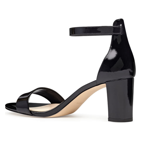 Nine West Women's Black Pruce Ankle Strap Block Heel Sandals | Nine West In Lebanon