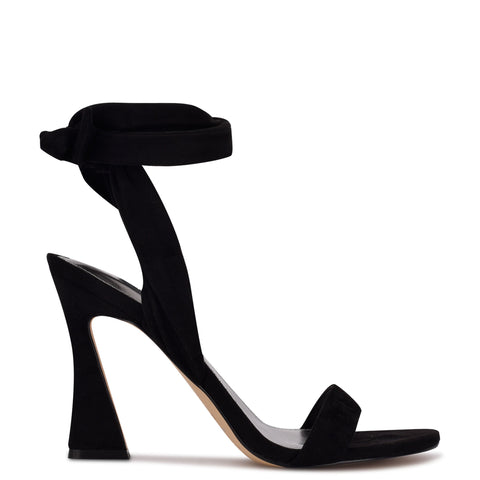 Nine West Women's Black Kelsie Ankle Wrap Heeled Sandals |Nine West In Lebanon