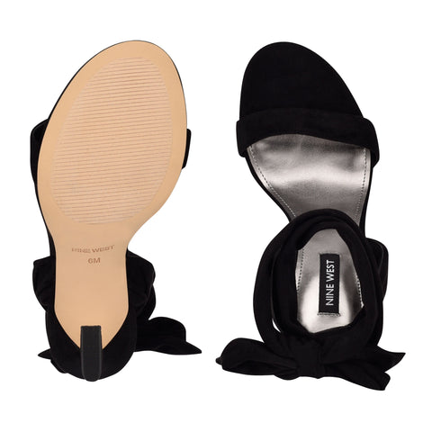 Nine West Women's Black Kelsie Ankle Wrap Heeled Sandals |Nine West In Lebanon