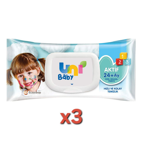 Uni Baby Wipes Active 72 Sheets Buy 2 Get 1 Free