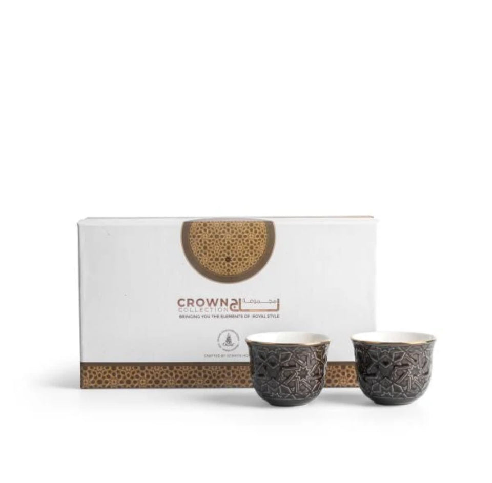 Crown Black Arabic Coffee Cups 6pcET2109