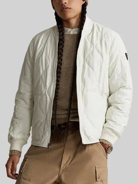 Polo Ralph Lauren Men's Off White Onion-Quilted Bomber Jacket | Polo Ralph Lauren In Lebanon