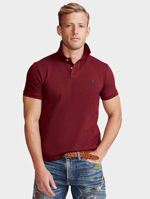 Polo Ralph Lauren Big Boy's Burgundy Slim Fit Interlocking Polo T-Shirt |Polo Ralph Lauren In Lebanon