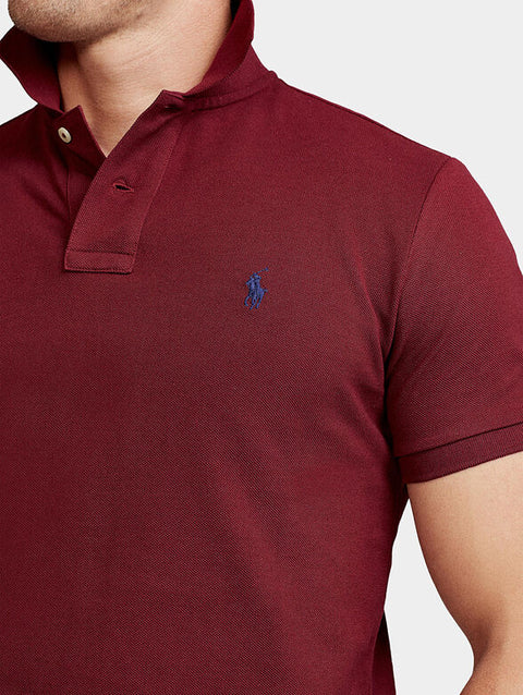 Polo Ralph Lauren Big Boy's Burgundy Slim Fit Interlocking Polo T-Shirt |Polo Ralph Lauren In Lebanon