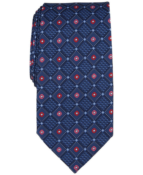 Perry Ellis Portfolio Men's Navy Laytone Diamond Medallion Tie|  Perry Ellis Portfolio In Lebanon
