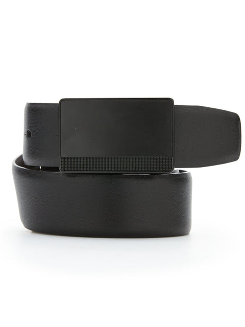 Perry Ellis Portfolio Men's Black Reversible Leather Belt with Pattern Plaque | Perry Ellis Portfolio in Lebanon