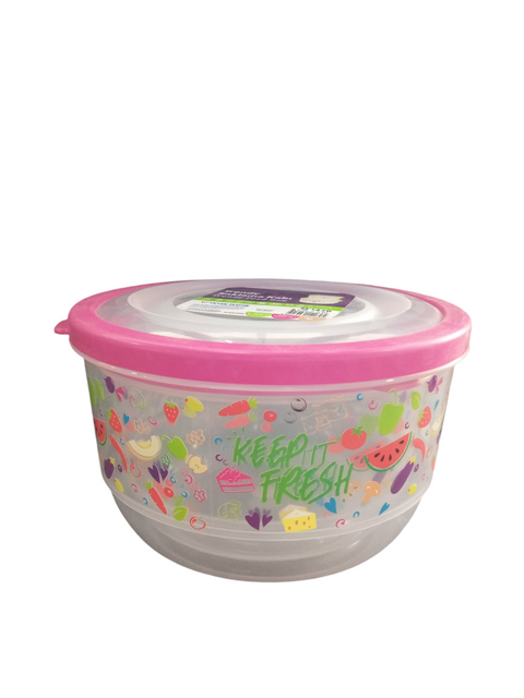 Ucsan Plastik Trendy Round Colored Elegant Food Saver With IML Design (2PCS) M-1426