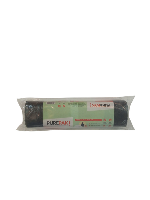 Purepak Trash Bag Black With Tie Medium 12 Bags | Purepak In Lebanon