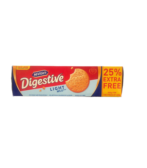 McVitie's Light Digestive Biscuits 400g+25% Extra Free