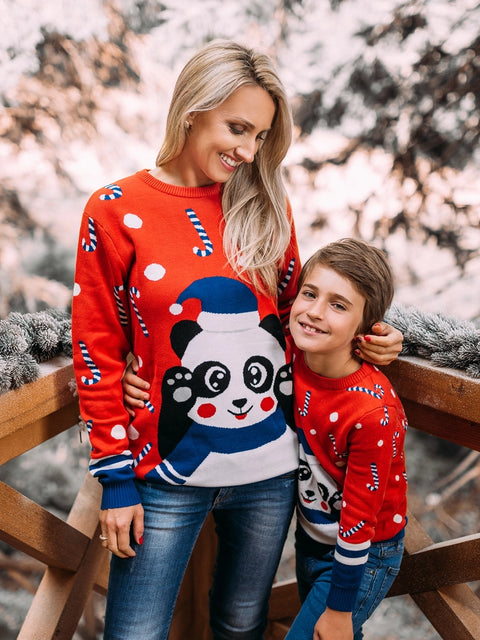 Dedoles Baby's Red Fun Panda Winter Sweater | Dedoles In Lebanon
