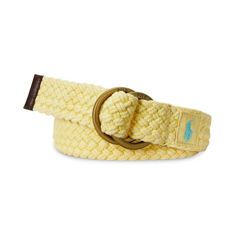 Polo Ralph Lauren Men's Empire Yellow Braided Cotton Belt | Polo Ralph Lauren In Lebanon