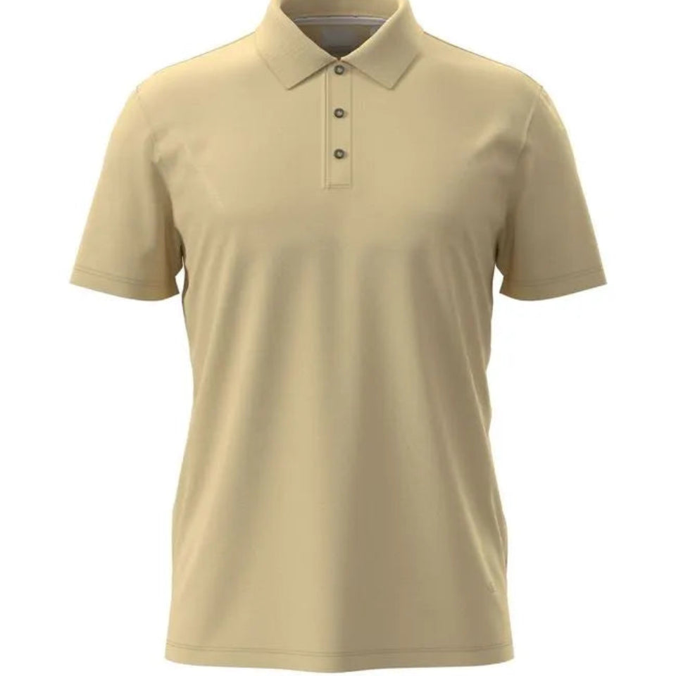 Calvin Klein Men's Light Yellow Button-Up Short-Sleeve Polo