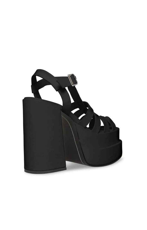 Steve Madden Women's Black Leather Carlita Heeled Sandal | Steve Madden In Lebanon
