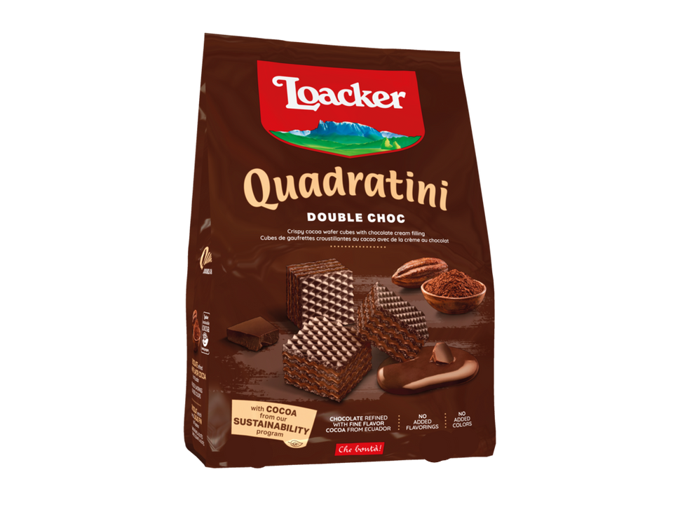 Loacker Quadratini Double Choc Wafers 125g | Loacker In Lebanon
