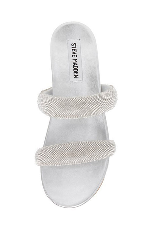 Steve Madden Women's Silver Rhinestone Tracer-R Slipper |Steve Madden In Lebanon